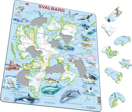 A1 - Svalbard Fysisk med Dyr