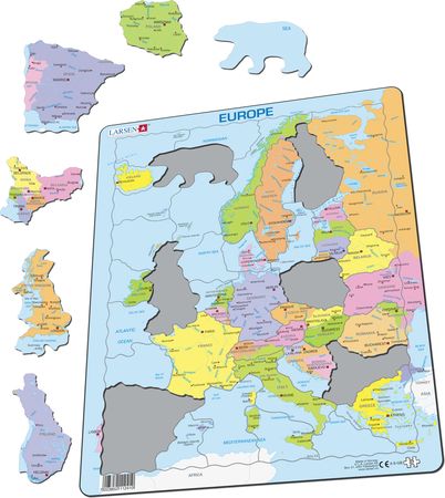 A8 - Europe Political Map for Younger Children