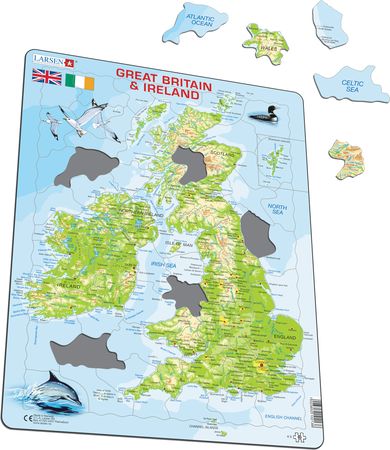 K5 - Storbritannia og Irland, topografisk kart