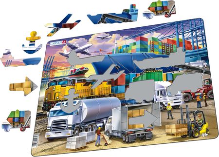 US44 - Busy Cargo Hub With Ships, Trucks, Trains and Planes