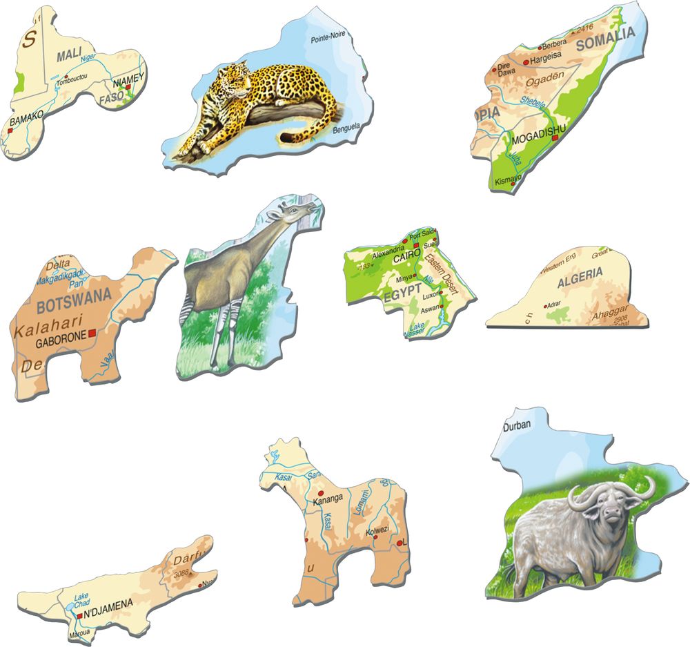 A22 - Afrika, topografisk kart (Illustrasjonsbilde 2)