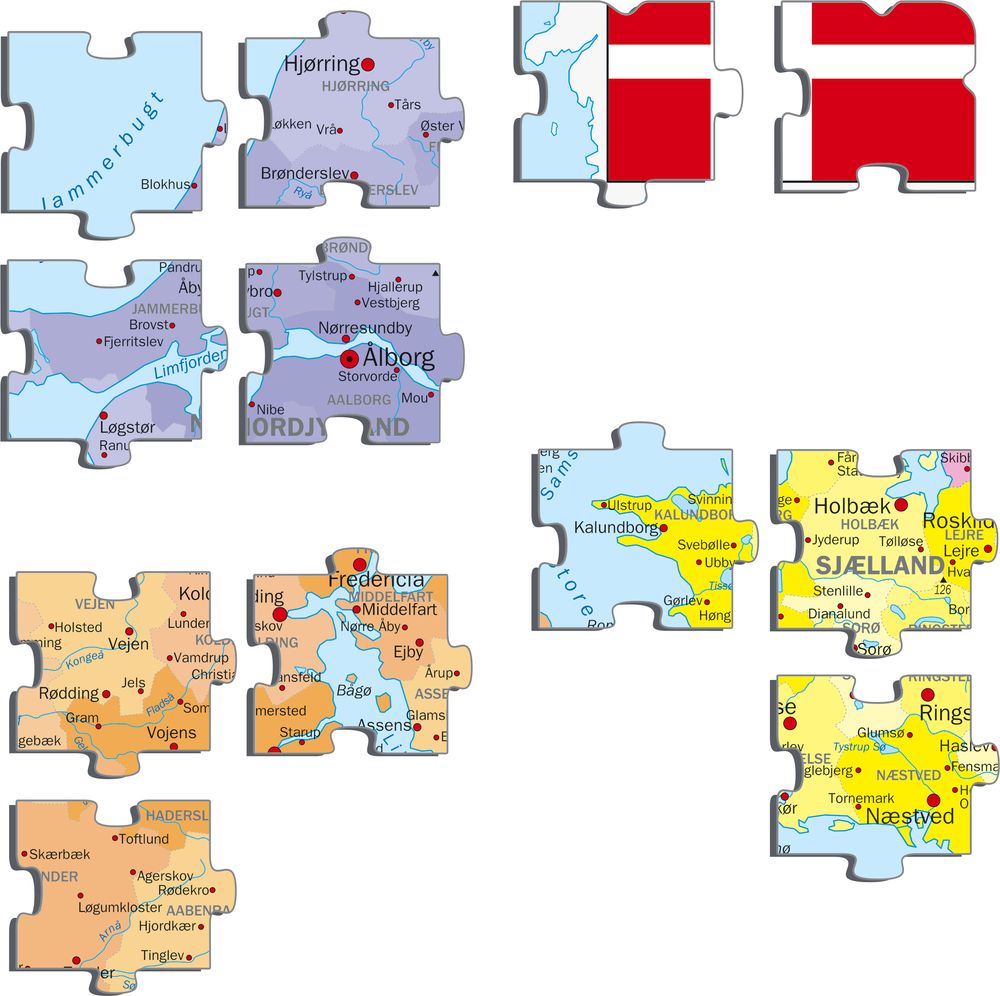A6 - Denmark Political Map (Illustrative image 2) A6 - Denmark Political Map (Illustrative image 2)