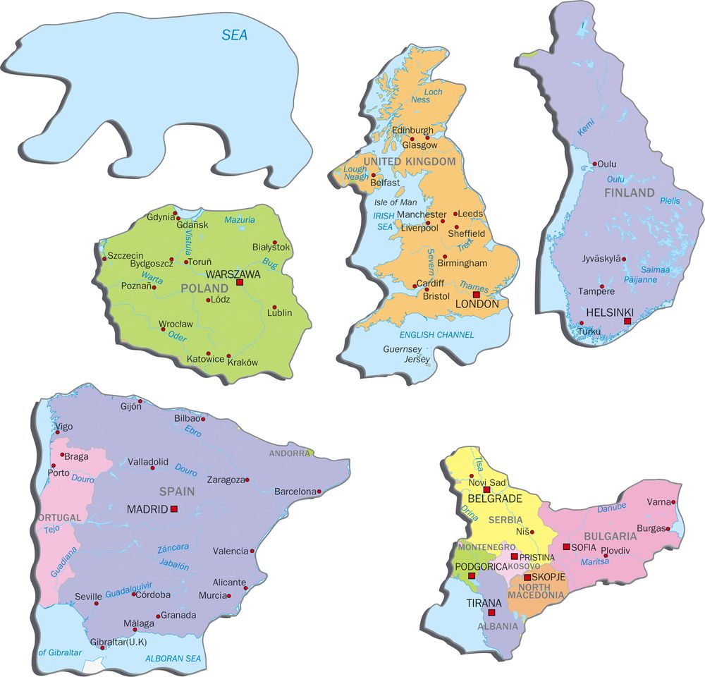 A8 - Europe Political Map for Younger Children (Illustrative image 2) A8 - Europe Political Map for Younger Children (Illustrative image 2)