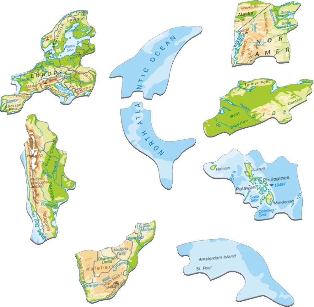 K4 - Verdenskart, topografisk kart (Illustrasjonsbilde 2) K4 - Verdenskart, topografisk kart (Illustrasjonsbilde 2)