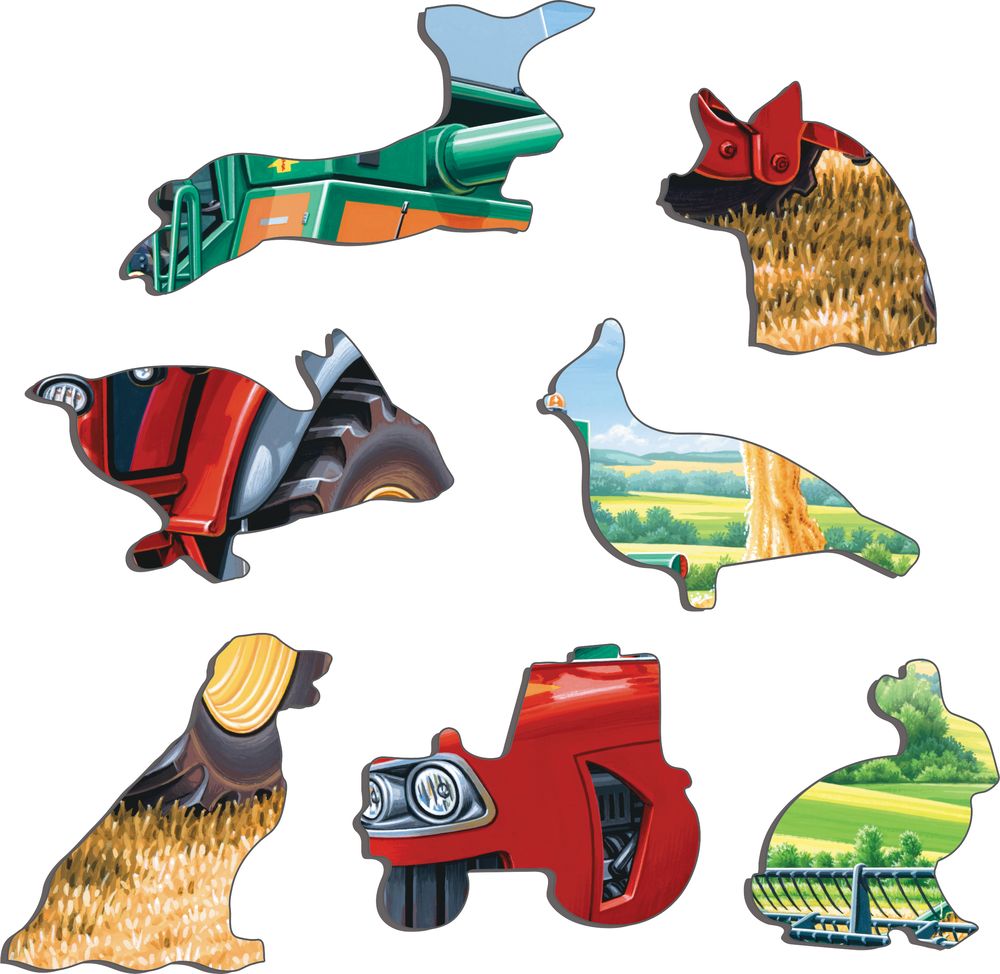 PG9 - Kul traktor og skurtresker i arbeid (Illustrasjonsbilde 2)