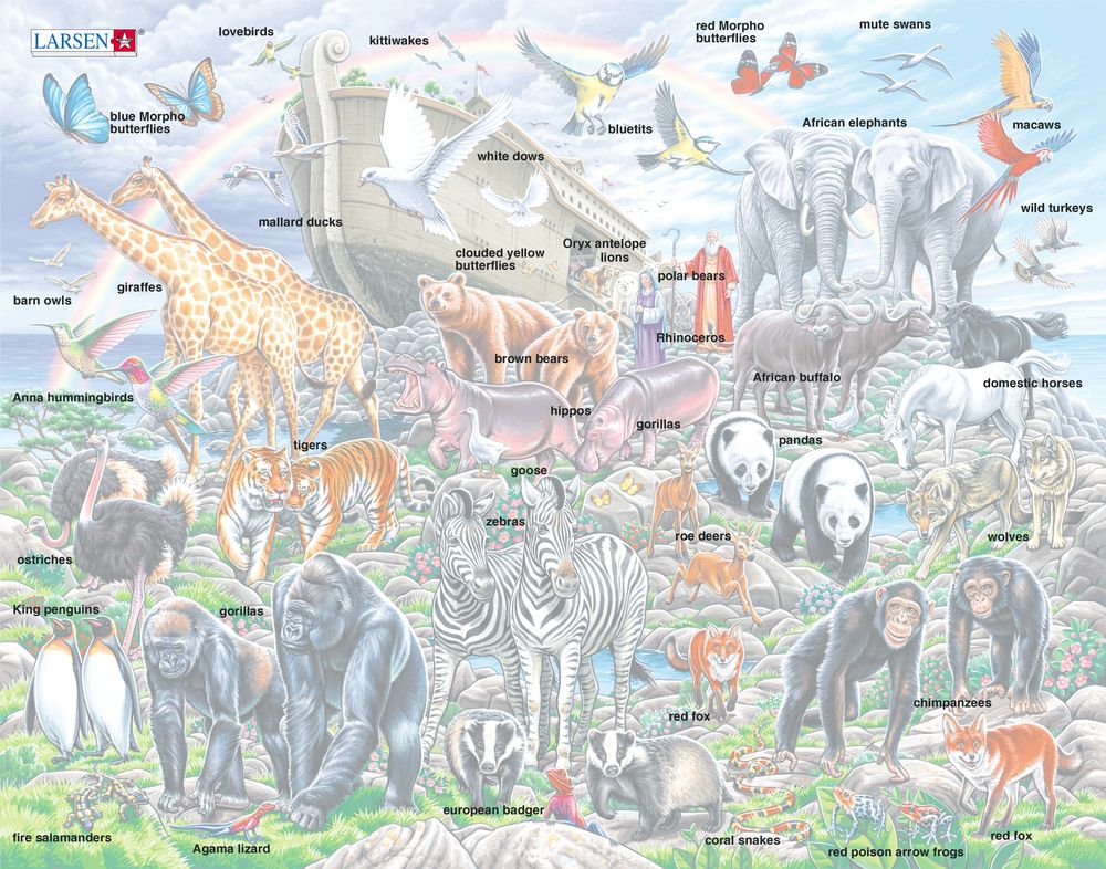 HL10 - Noahs ark med dyr fra hele verden på fjellet Ararat (Illustrasjonsbilde 5) HL10 - Noahs ark med dyr fra hele verden på fjellet Ararat (Illustrasjonsbilde 5)