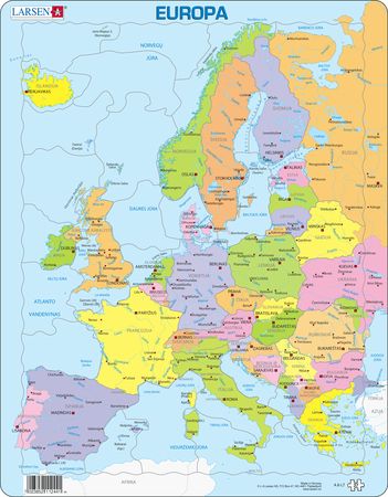 A8 - Europa, politisk kart for yngre barn