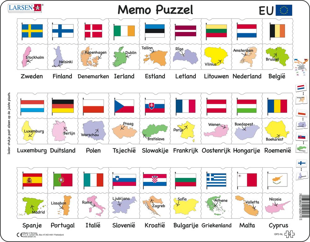 GP2 - MemoPuzzle: Names, Flags and Capitals of 27 EU Member States (Dutch) GP2 - MemoPuzzle: Names, Flags and Capitals of 27 EU Member States (Dutch)