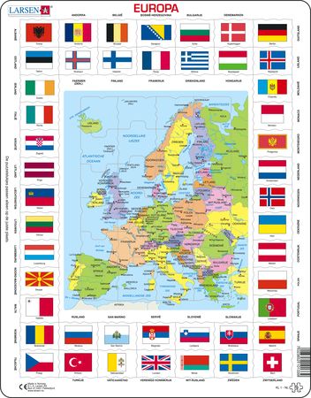 KL1 - Flagg og politisk kart av Europa