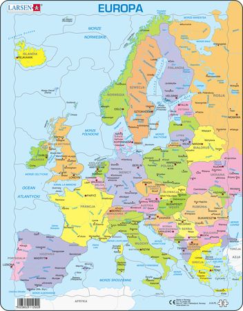 A8 - Europe Political Map for Younger Children