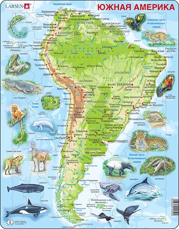 A25 - South America Topographic Map