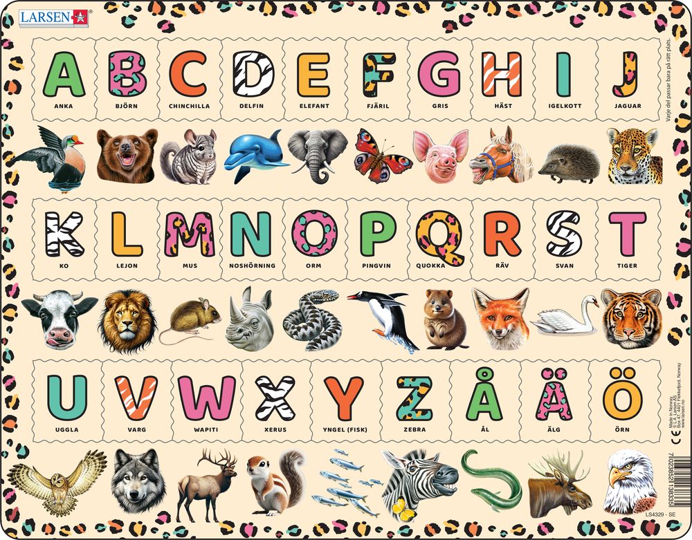 LS4329 - Alfabet med dyr (Svensk) LS4329 - Alfabet med dyr (Svensk)