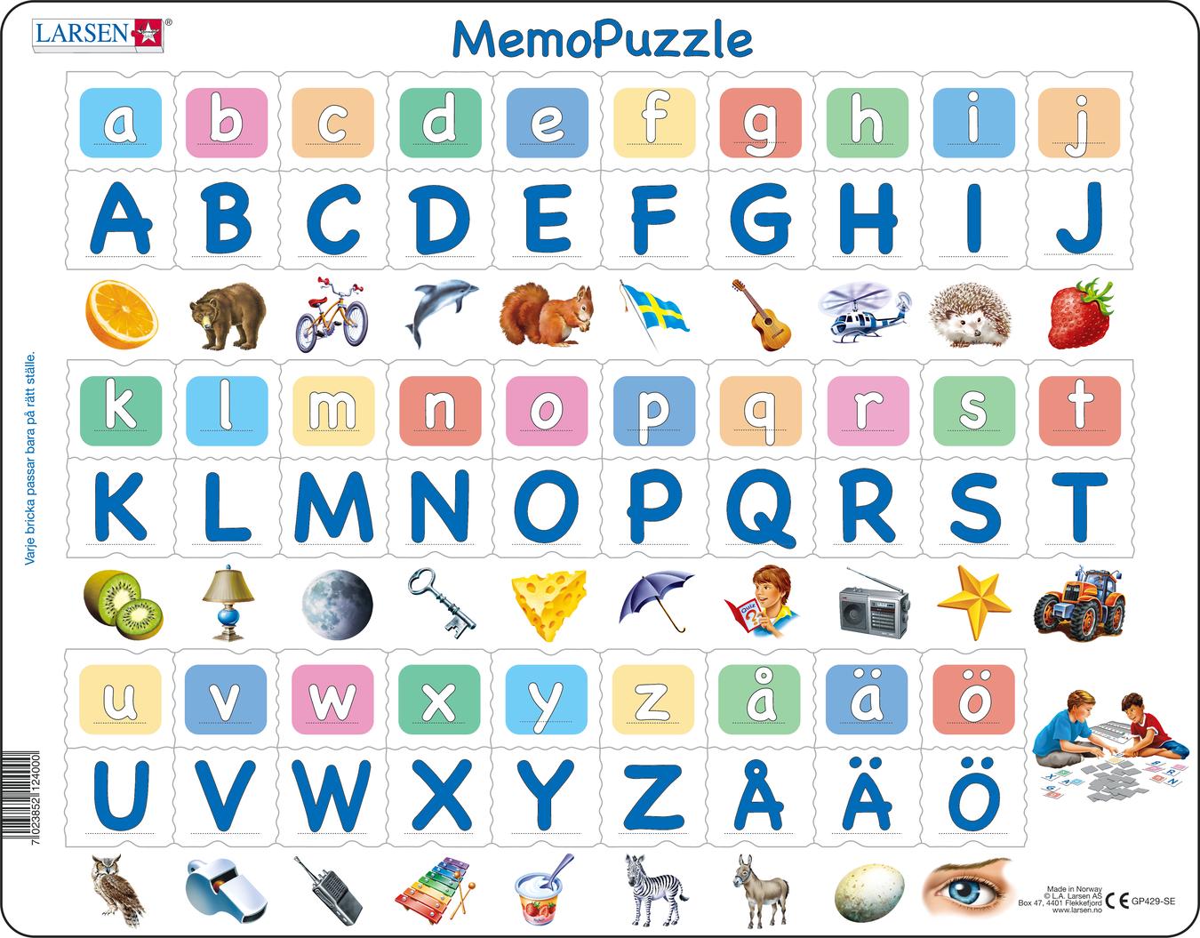 GP429 - MemoPuzzle: The Alphabet with 29 Upper and Lower Case Letters ...