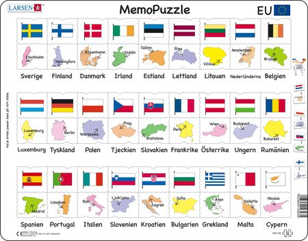 GP2 - MemoPuzzle: Navn, flagg og hovedsteder til 27 EU-land