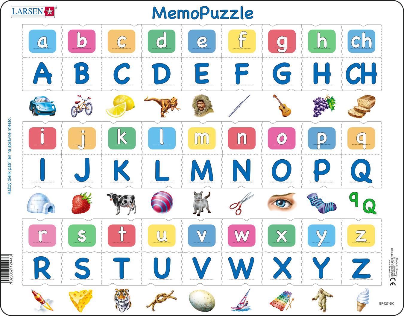 Gp427 Memopuzzle The Alphabet With 27 Upper And Lower Case Letters