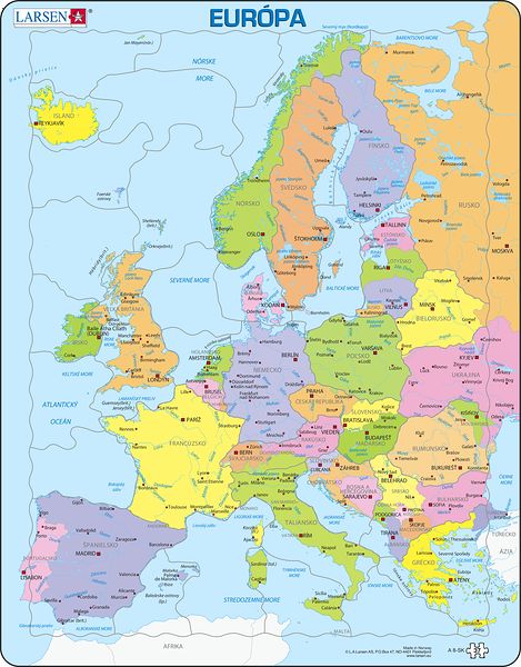 A8 - Europe Political Map for Younger Children