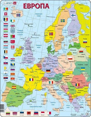 K2 - Europa, politisk kart