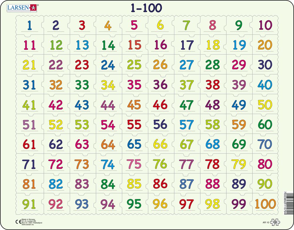 AR10 - Tallene fra 1 til 100 (Nøytralt) AR10 - Tallene fra 1 til 100 (Nøytralt)