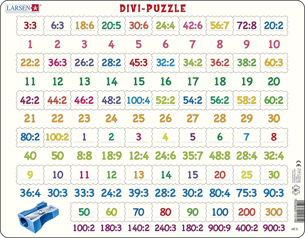 AR9 - Divi-Puzzle. Divisjon med tall fra 1 til 900 (Nøytralt) AR9 - Divi-Puzzle. Divisjon med tall fra 1 til 900 (Nøytralt)