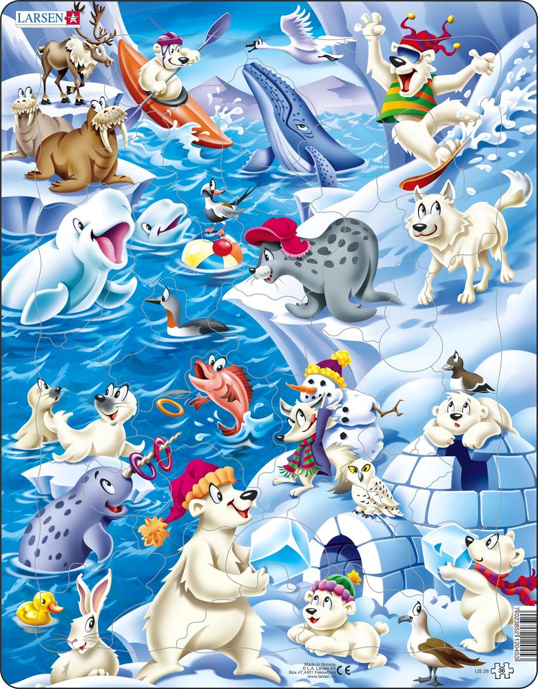 US28 - Playful Cartoon Animals in the Arctic (Neutral) US28 - Playful Cartoon Animals in the Arctic (Neutral)