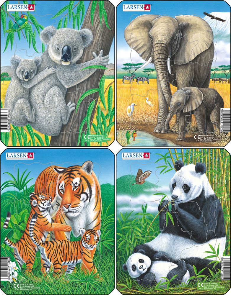 V4 - Koala, Elephant, Tiger, Panda (Neutral)