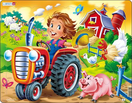 BM7 - På gården: Traktor kappkjører med en gris