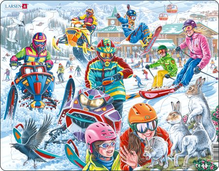 PG7 - Hares, speedy snowmobiles and flying snowboarder.