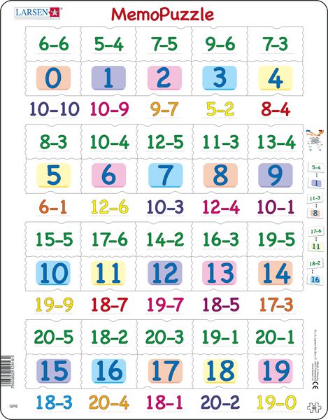 GP8 - MemoPuzzle: Subtraksjon med tall fra 0 til 20