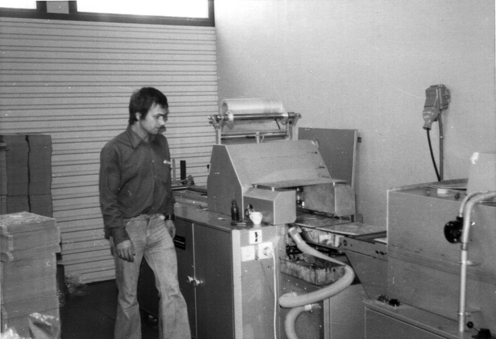 Gunnar Karlsen packing, late 1970s